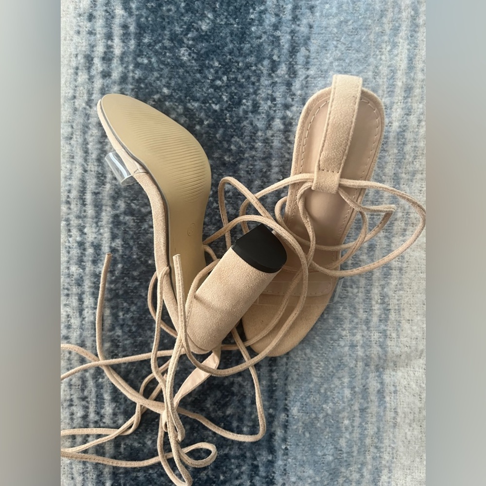 Clear Chunkly Heeled Gladiator Sandals